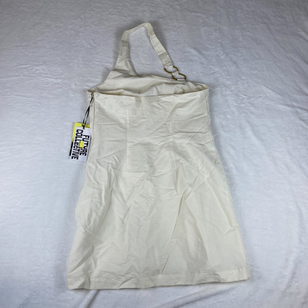 Future Collective Dress Womens Size 8 Cream Jenee Naylor Sleeveless Ring Detail‎ - Picture 3 of 5